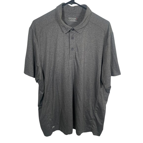 UNTUCKit Polo Shirt Mens Size 2XL XXL Gray Golf Office Polyester Spandex SS - Picture 1 of 6